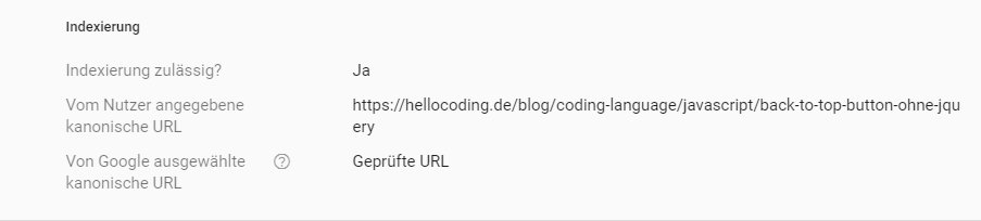 Search Console Kanonische URL