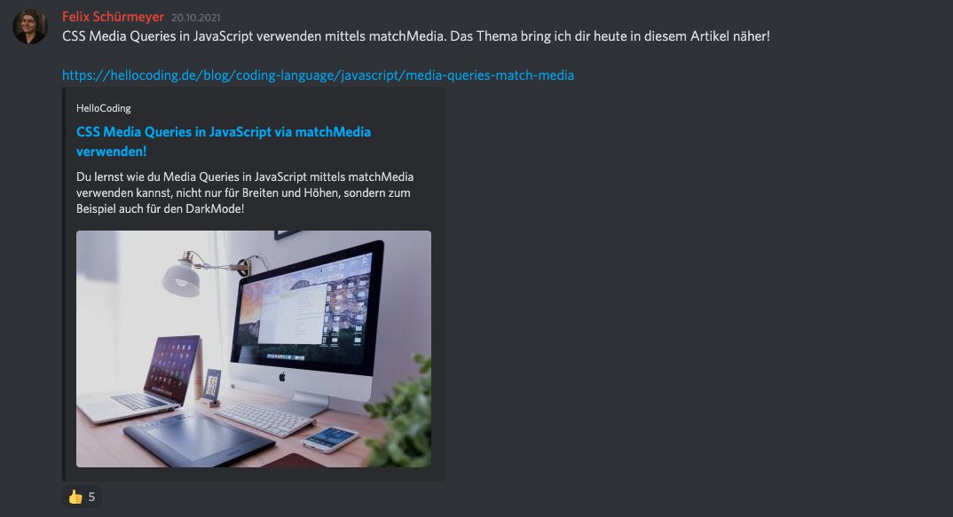 Discord Meta-Daten Open Graph