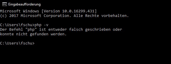 PHP ist nicht Installiert.